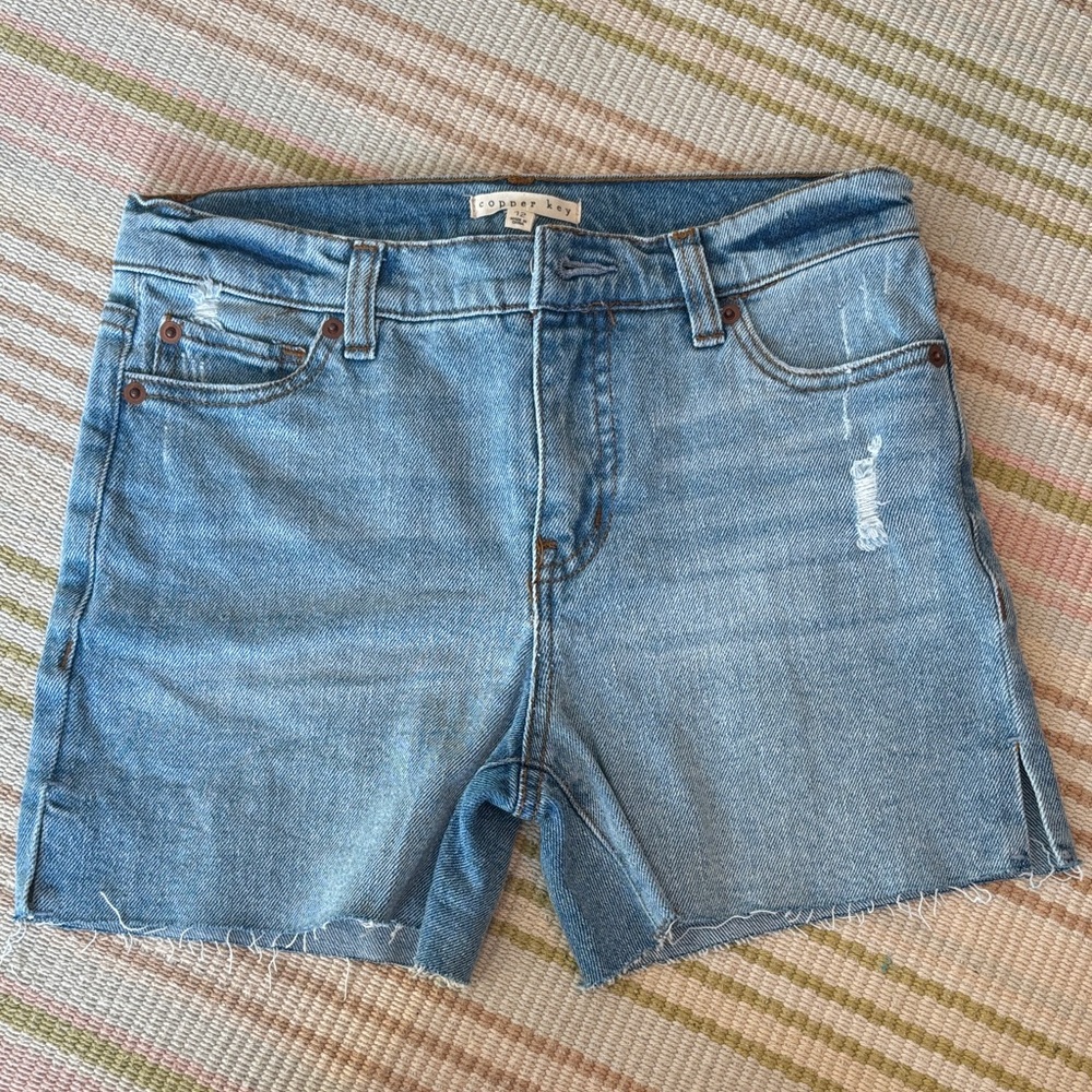 Copper Key Light Blue Jean Shorts